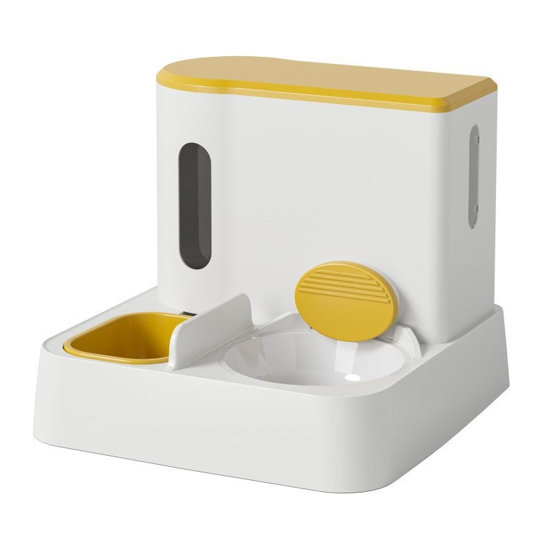 KFX-7844285 Automatic Pet Feeder and Water Dispenser with Double Bowls for Cats - Multiple Colors and Materials Available