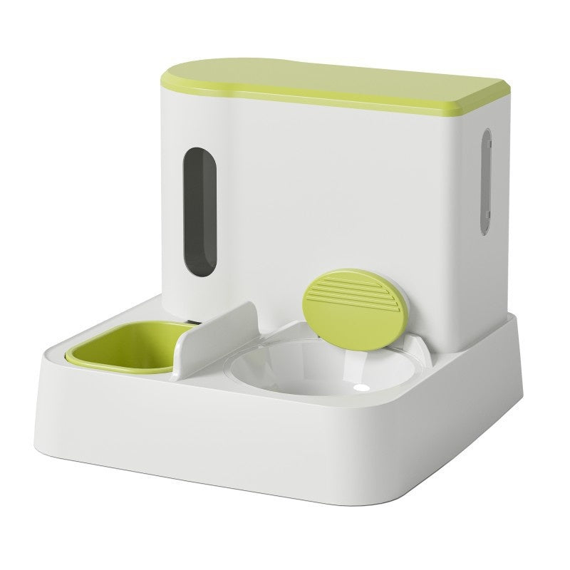 KFX-7844285 Automatic Pet Feeder and Water Dispenser with Double Bowls for Cats - Multiple Colors and Materials Available