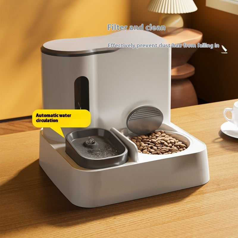 KFX-7844285 Automatic Pet Feeder and Water Dispenser with Double Bowls for Cats - Multiple Colors and Materials Available