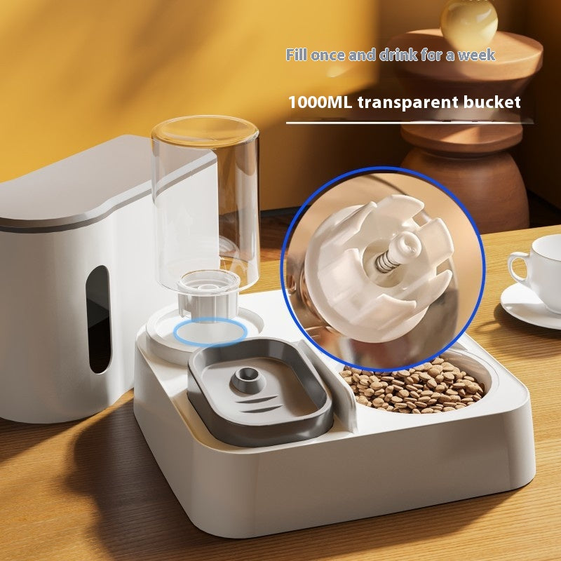 KFX-7844285 Automatic Pet Feeder and Water Dispenser with Double Bowls for Cats - Multiple Colors and Materials Available