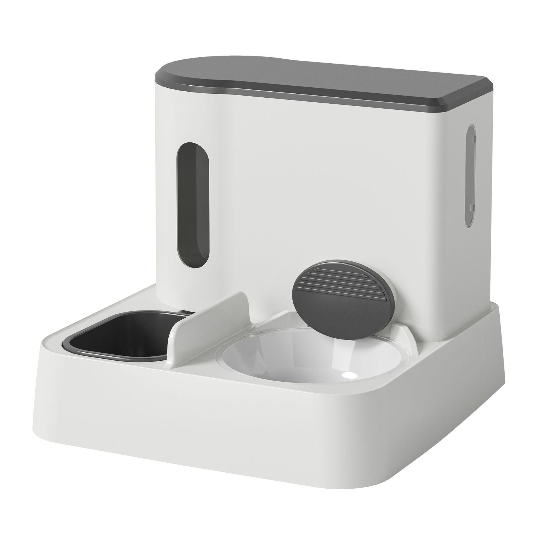 KFX-7844285 Automatic Pet Feeder and Water Dispenser with Double Bowls for Cats - Multiple Colors and Materials Available