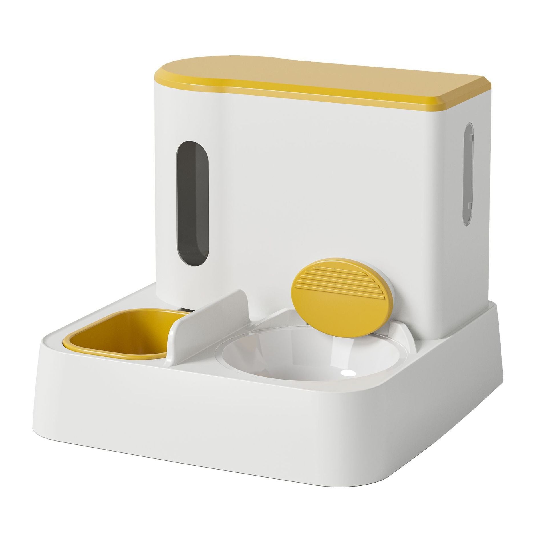 KFX-7844285 Automatic Pet Feeder and Water Dispenser with Double Bowls for Cats - Multiple Colors and Materials Available