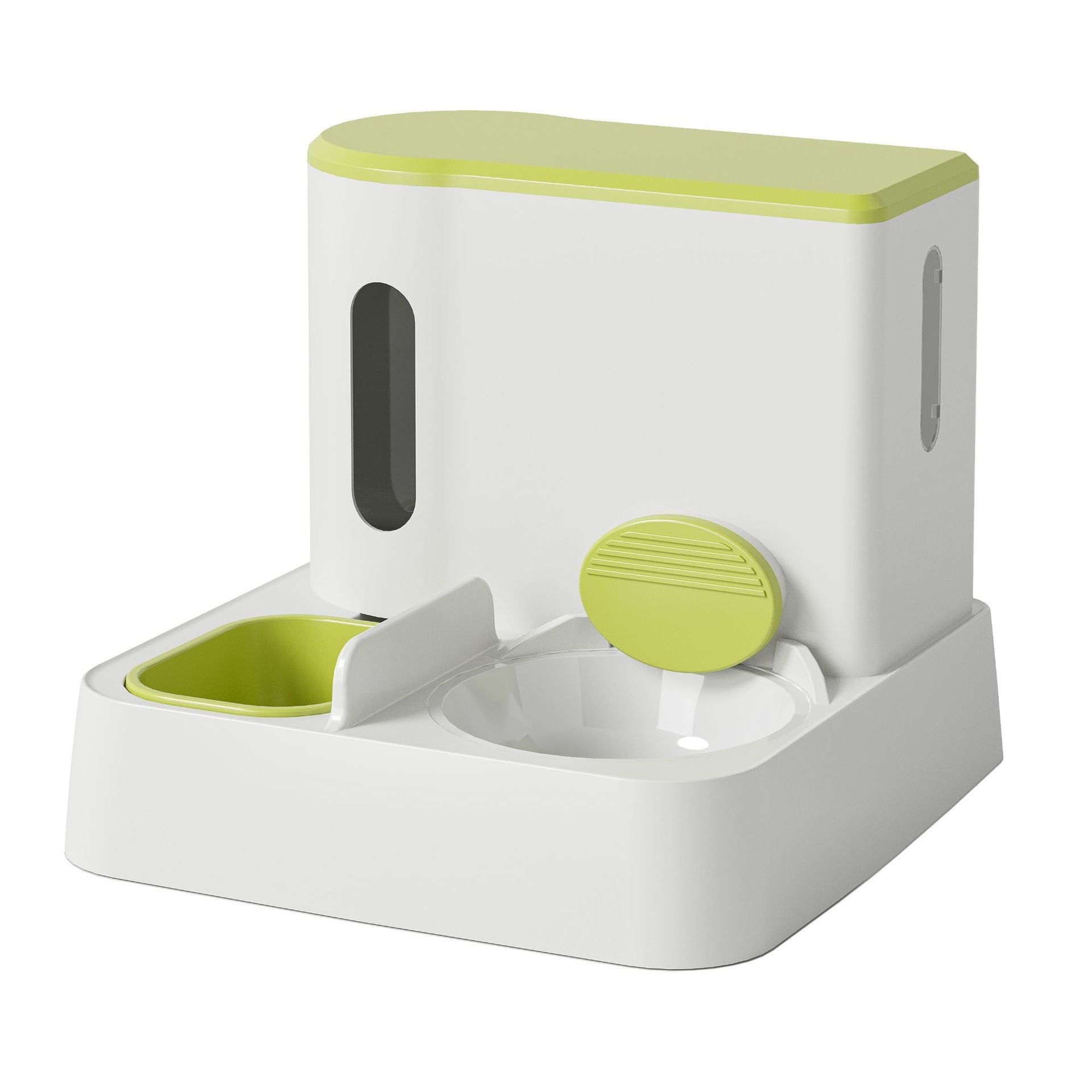 KFX-7844285 Automatic Pet Feeder and Water Dispenser with Double Bowls for Cats - Multiple Colors and Materials Available