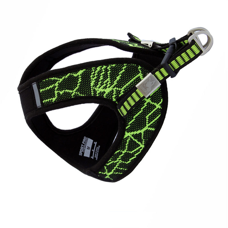 KFX-7847357 Adjustable Pet Puppy Harness in Blue, Red, Purple, Green, or Gray - Sizes XS to L Available