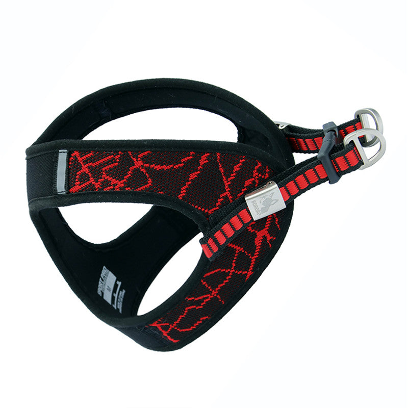 KFX-7847357 Adjustable Pet Puppy Harness in Blue, Red, Purple, Green, or Gray - Sizes XS to L Available