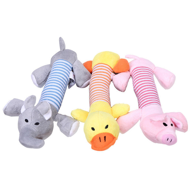 KFX-7847741 Four-Legged Plush Elephant Pet Toy with Sound, Soft and Cute Design