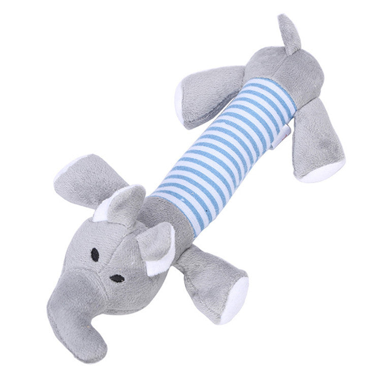 KFX-7847741 Four-Legged Plush Elephant Pet Toy with Sound, Soft and Cute Design