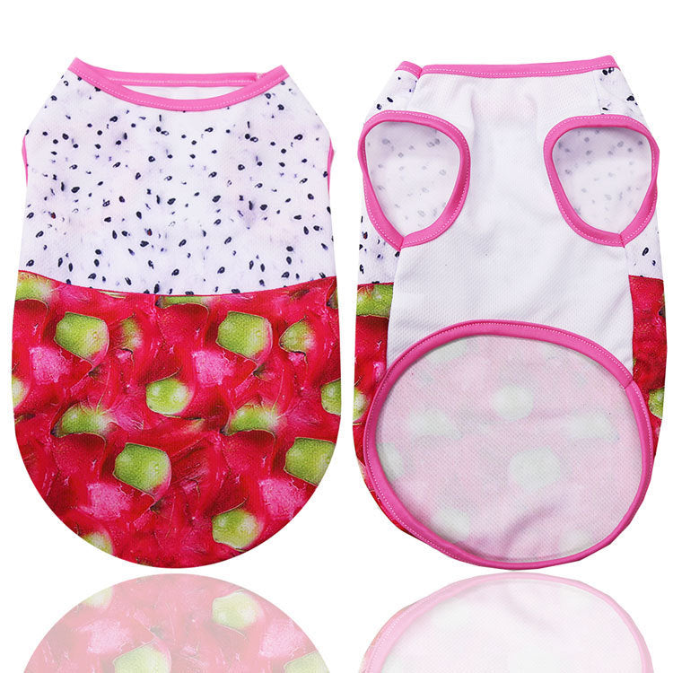 KFX-7848637 Spring Summer Cotton Pet Clothes with Fake Strap – Various Colors & Sizes Available
