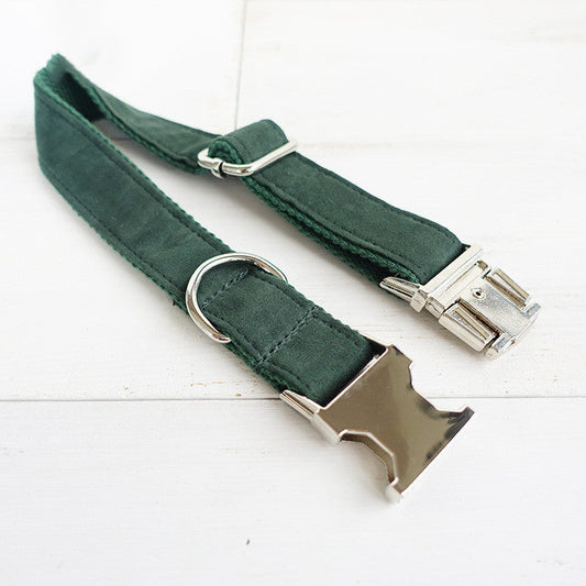 KFX-7850045 Dark Green Polyester Neck Collar for Medium-Sized Dogs - Adjustable Sizes XS to XL