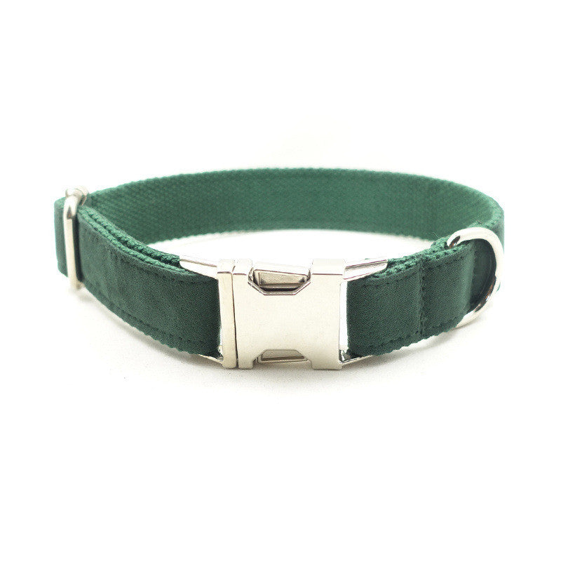 KFX-7850045 Dark Green Polyester Neck Collar for Medium-Sized Dogs - Adjustable Sizes XS to XL