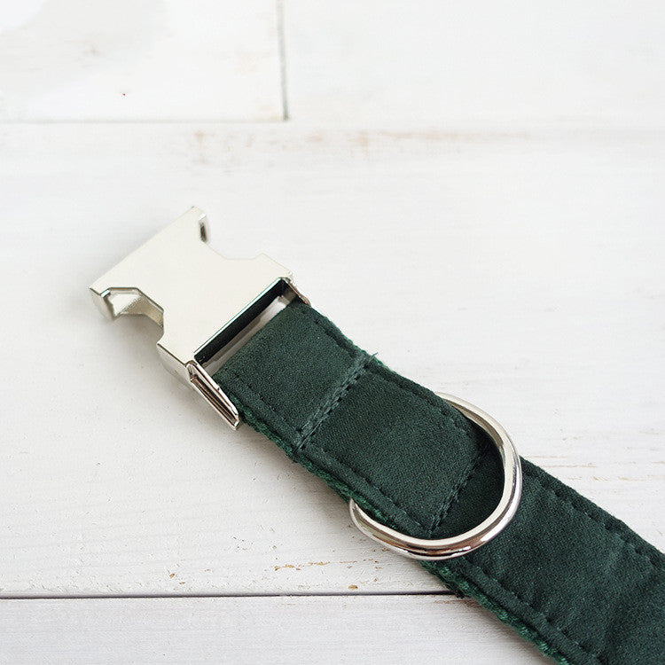 KFX-7850045 Dark Green Polyester Neck Collar for Medium-Sized Dogs - Adjustable Sizes XS to XL