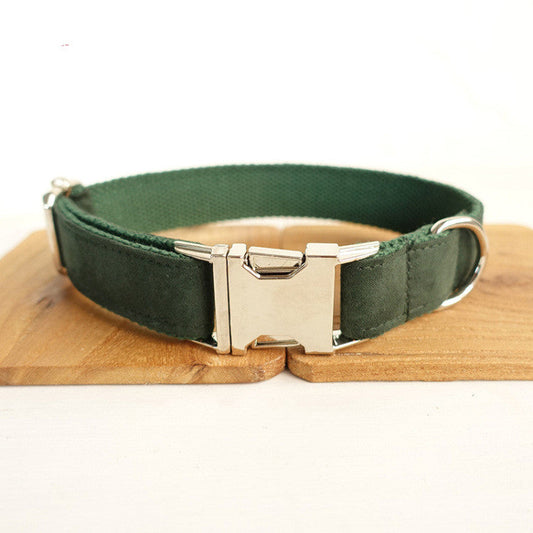 KFX-7850045 Dark Green Polyester Neck Collar for Medium-Sized Dogs - Adjustable Sizes XS to XL