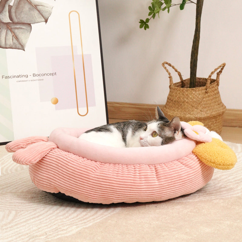 KFX-7852093 Lobster-Inspired Semi-Enclosed Pet Nest for Cats and Dogs, Cozy and Spacious Winter Sleeping Bed