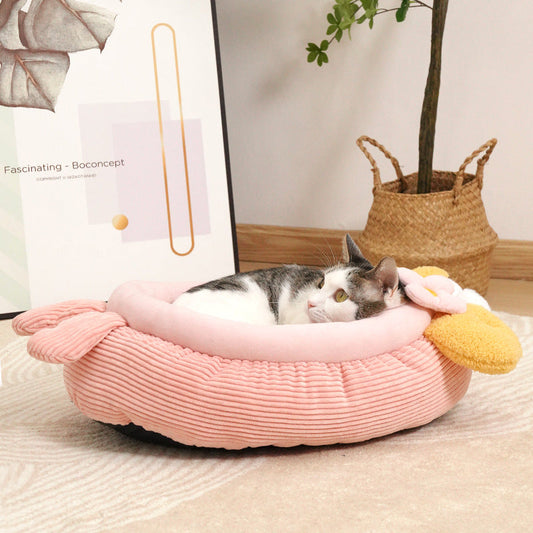 KFX-7852093 Lobster-Inspired Semi-Enclosed Pet Nest for Cats and Dogs, Cozy and Spacious Winter Sleeping Bed