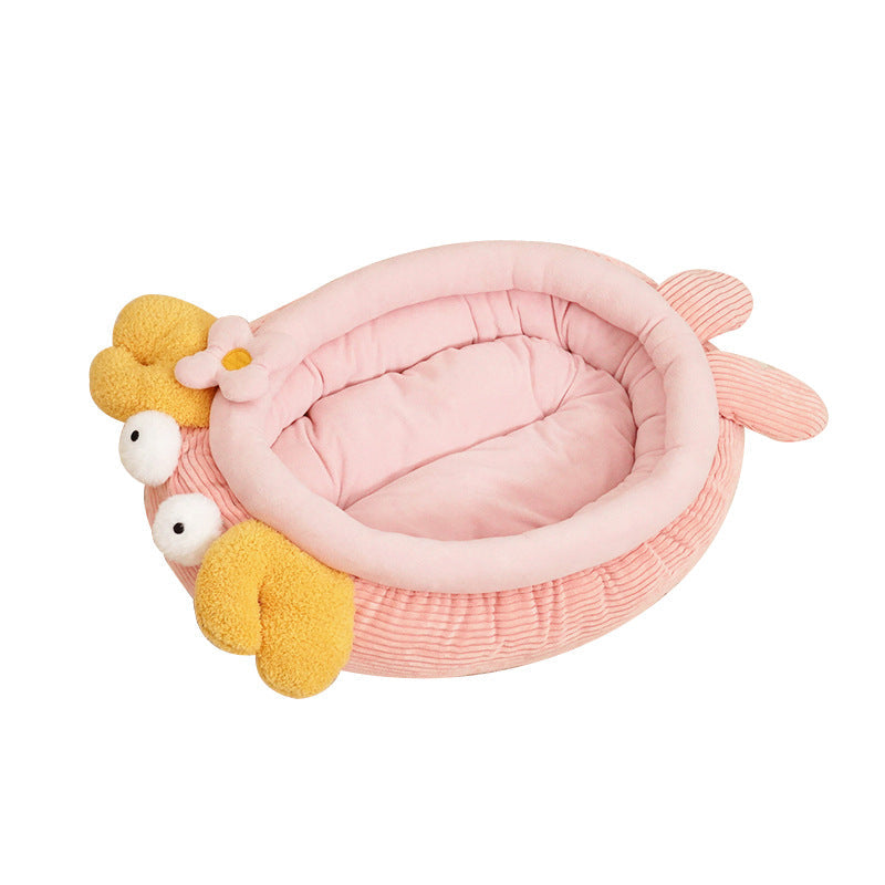 KFX-7852093 Lobster-Inspired Semi-Enclosed Pet Nest for Cats and Dogs, Cozy and Spacious Winter Sleeping Bed