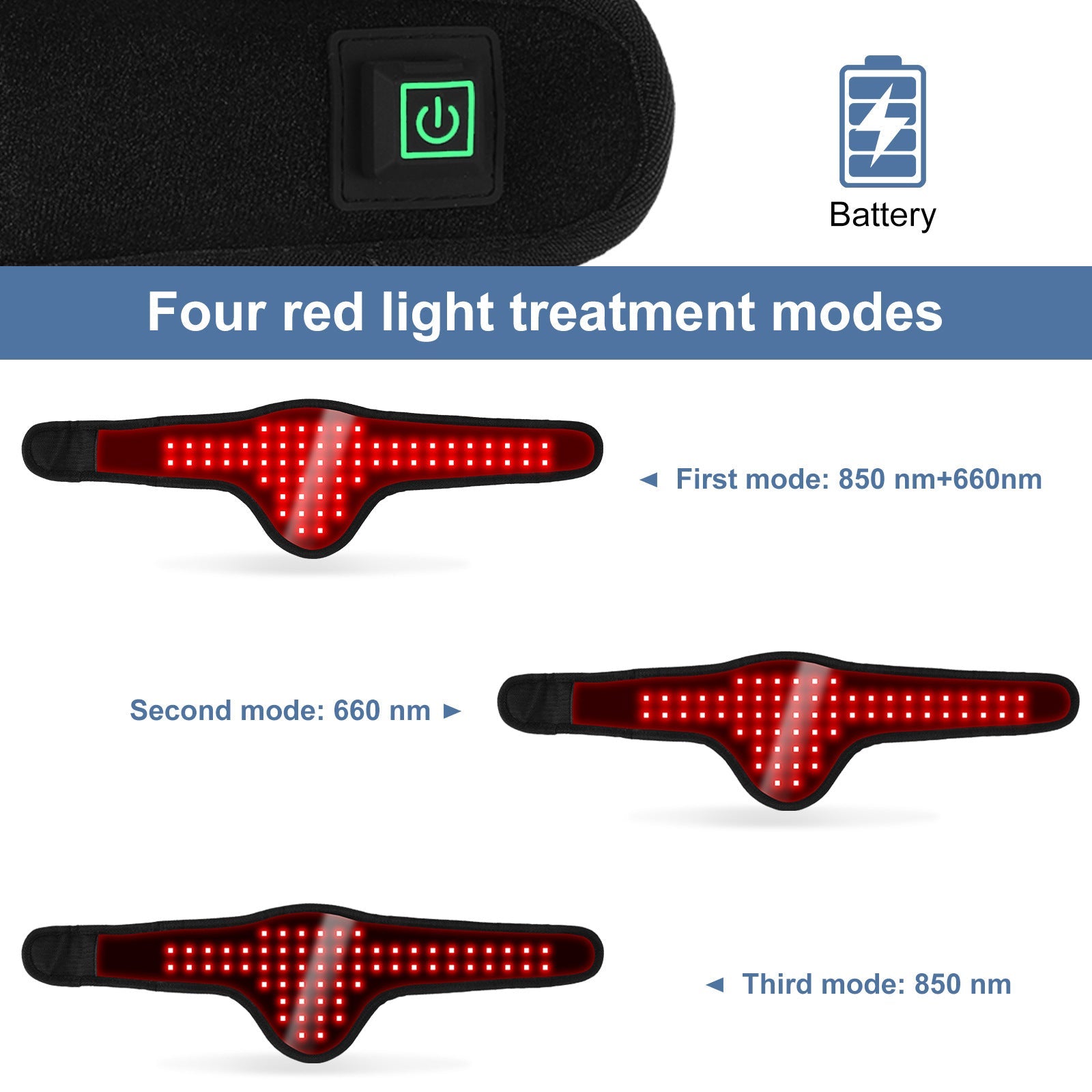 KFX-7853117 Pet Physiotherapy Infrared Therapy Belt for Home Use - Black, USB Rechargeable