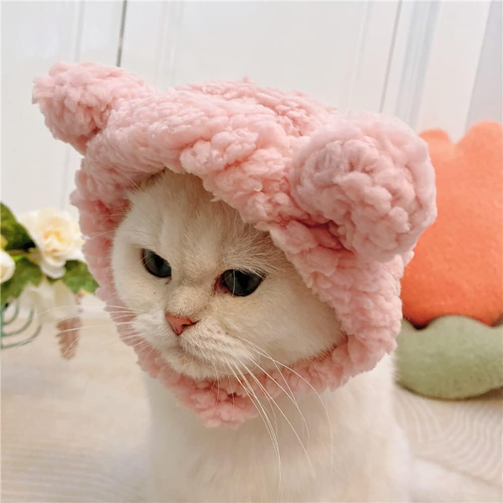 KFX-7853501 Warm and Soft Cat Bear Hat Costume - Cozy Headwear for Small Pets