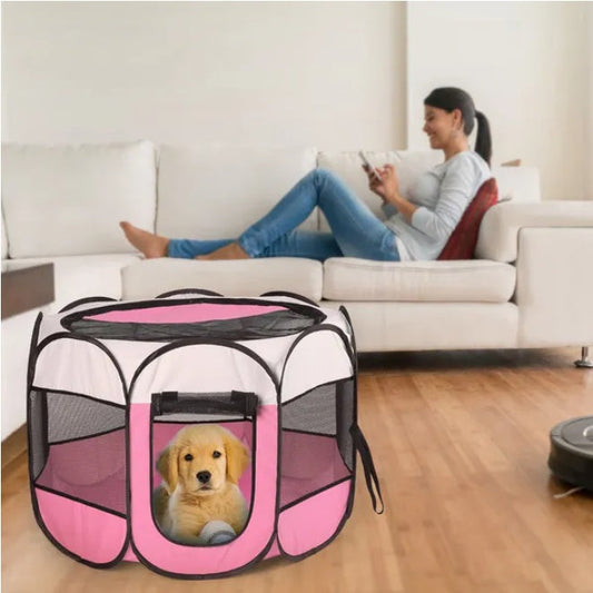 KFX-7857469 Foldable Portable Pet Playpen with Secure Sports Design for Dogs