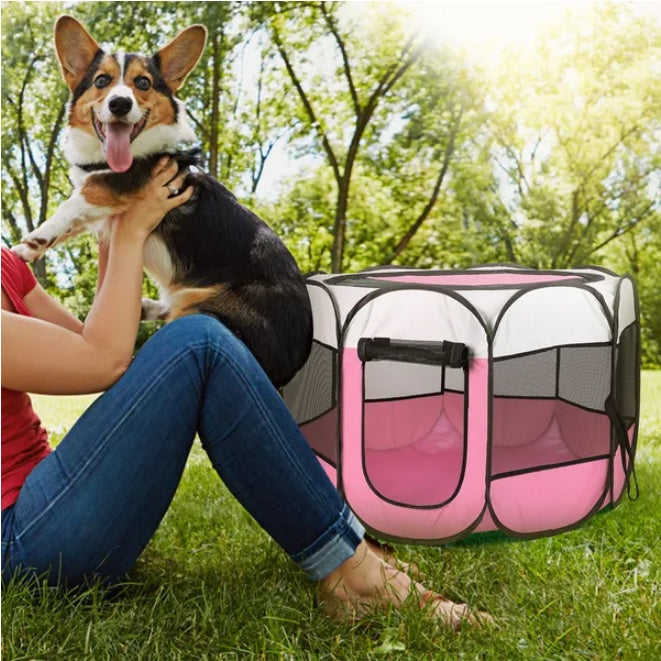 KFX-7857469 Foldable Portable Pet Playpen with Secure Sports Design for Dogs