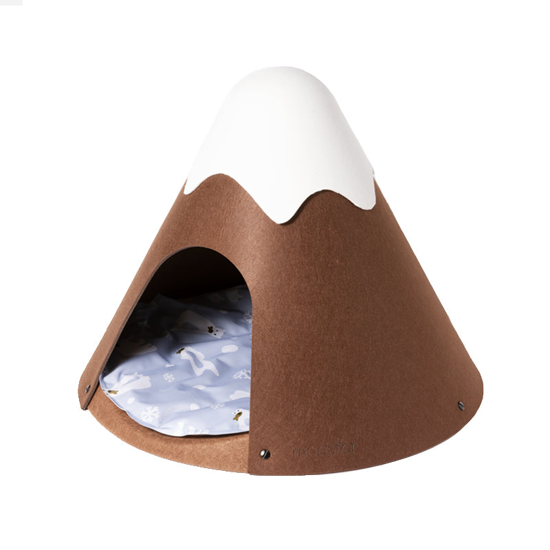 KFX-7858621 Cozy Closed Pet Tent with Snow-Top Design and Velvet Pad for Cats