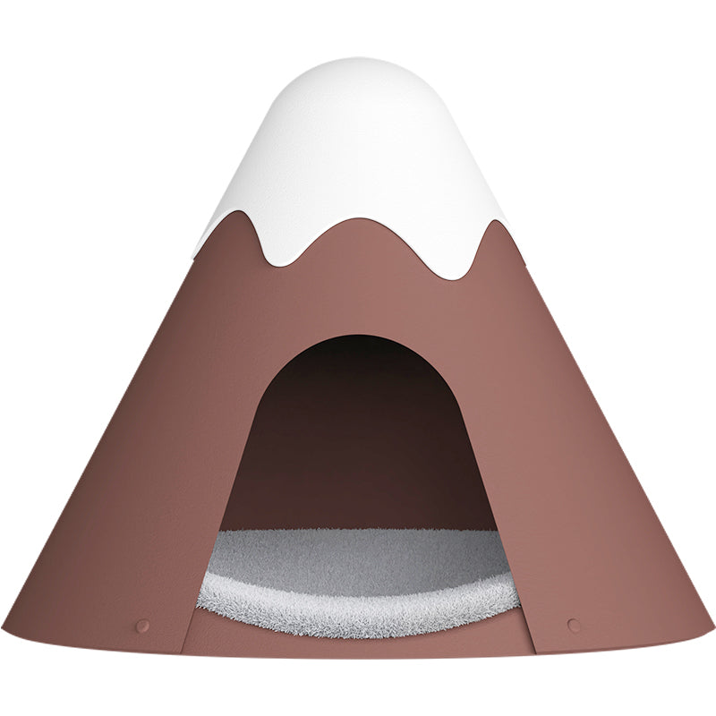 KFX-7858621 Cozy Closed Pet Tent with Snow-Top Design and Velvet Pad for Cats