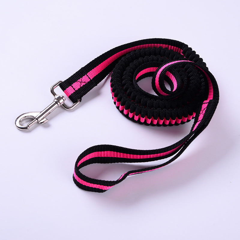 KFX-7859389 Outdoor Elastic Traction Leash for Dogs and Cats - Fiber Material, Available in Sizes S, M, L