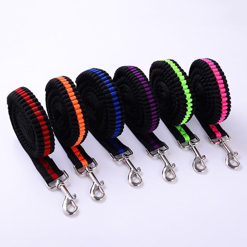 KFX-7859389 Outdoor Elastic Traction Leash for Dogs and Cats - Fiber Material, Available in Sizes S, M, L