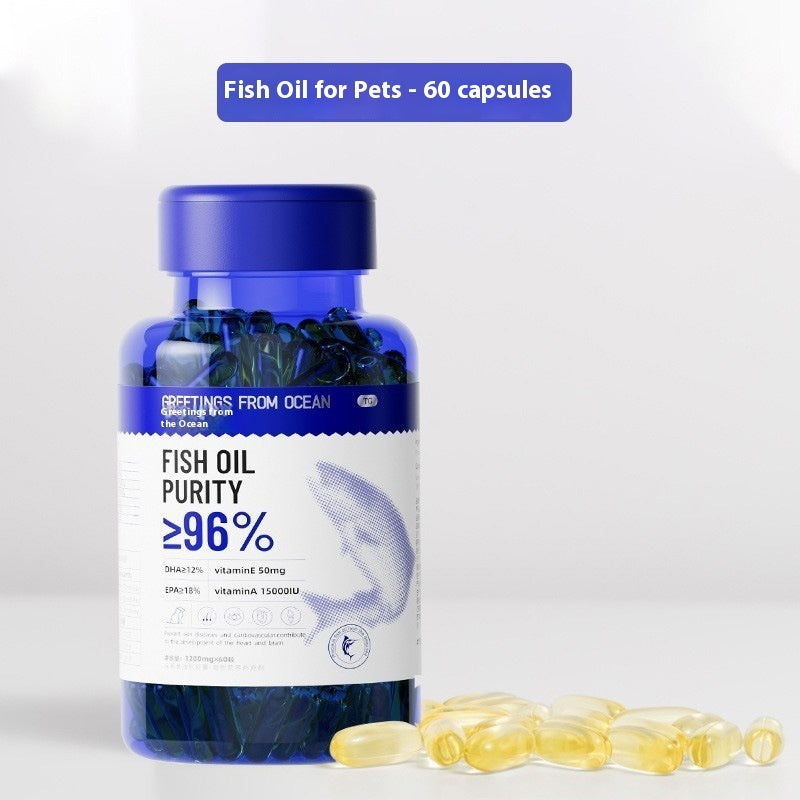 KFX-7859645 Premium Deep Sea Fish Oil Supplement for Healthy Coat in Small & Medium Dogs and Cats - 50ml