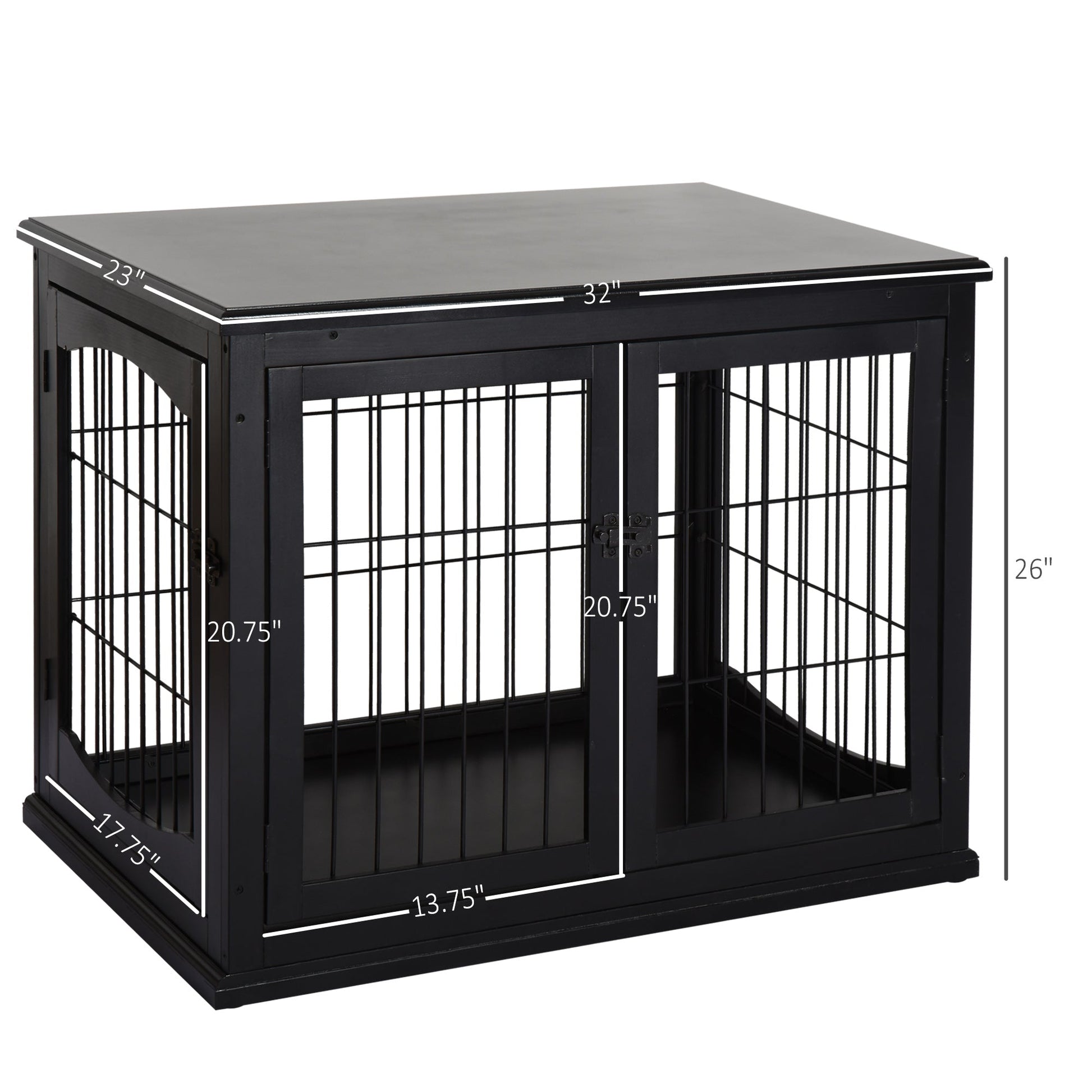 KFX-7863229 Dog Crate Furniture with Dual Access & Durable MDF Design for Small to Medium Dogs