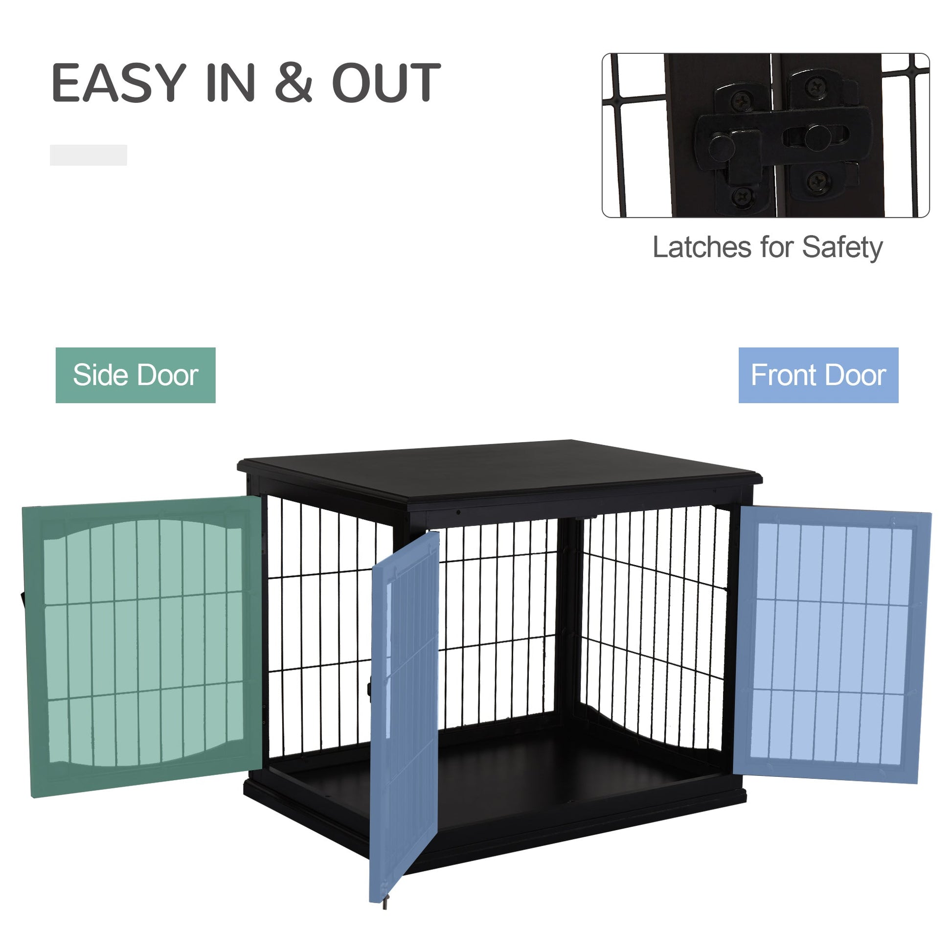 KFX-7863229 Dog Crate Furniture with Dual Access & Durable MDF Design for Small to Medium Dogs