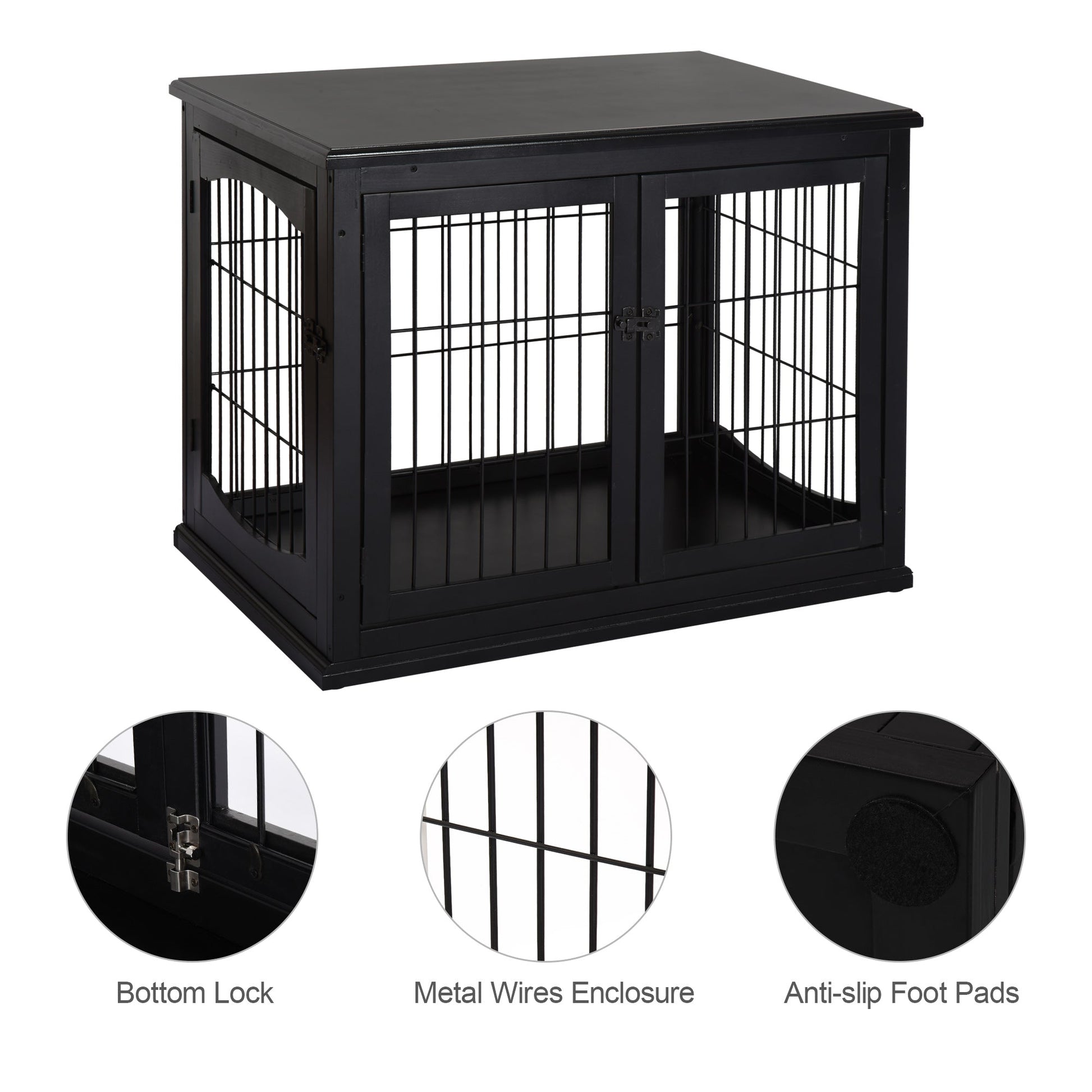 KFX-7863229 Dog Crate Furniture with Dual Access & Durable MDF Design for Small to Medium Dogs