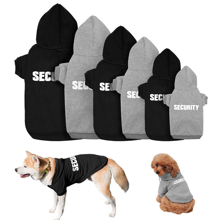 KFX-7864637 Casual Cotton Fleece Hooded Teddy Sweatshirt for Pets in Black and Grey