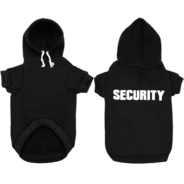 KFX-7864637 Casual Cotton Fleece Hooded Teddy Sweatshirt for Pets in Black and Grey