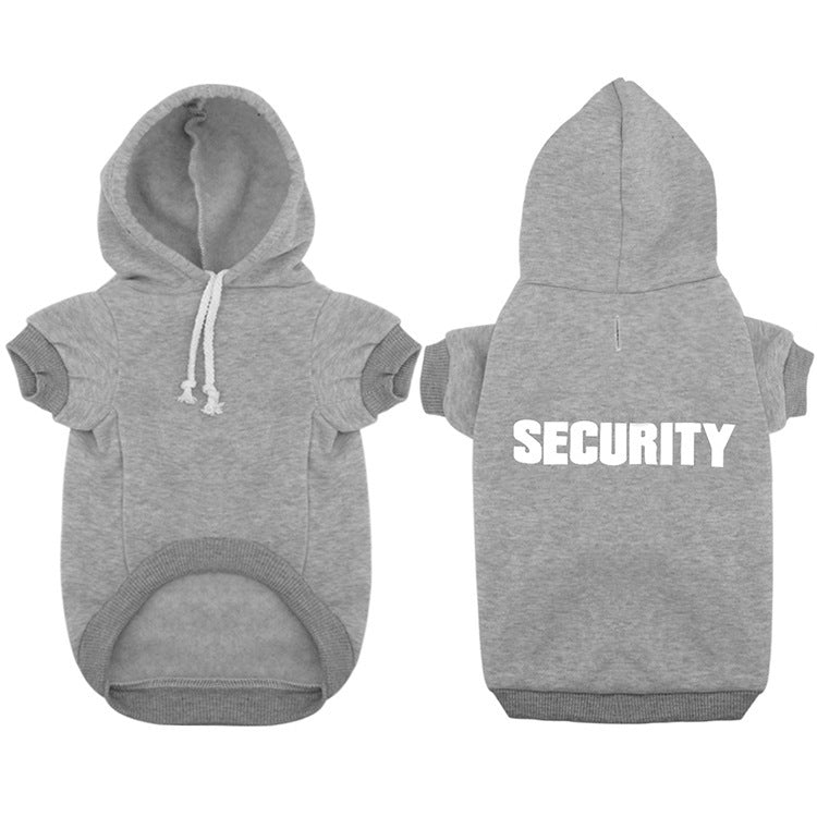 KFX-7864637 Casual Cotton Fleece Hooded Teddy Sweatshirt for Pets in Black and Grey