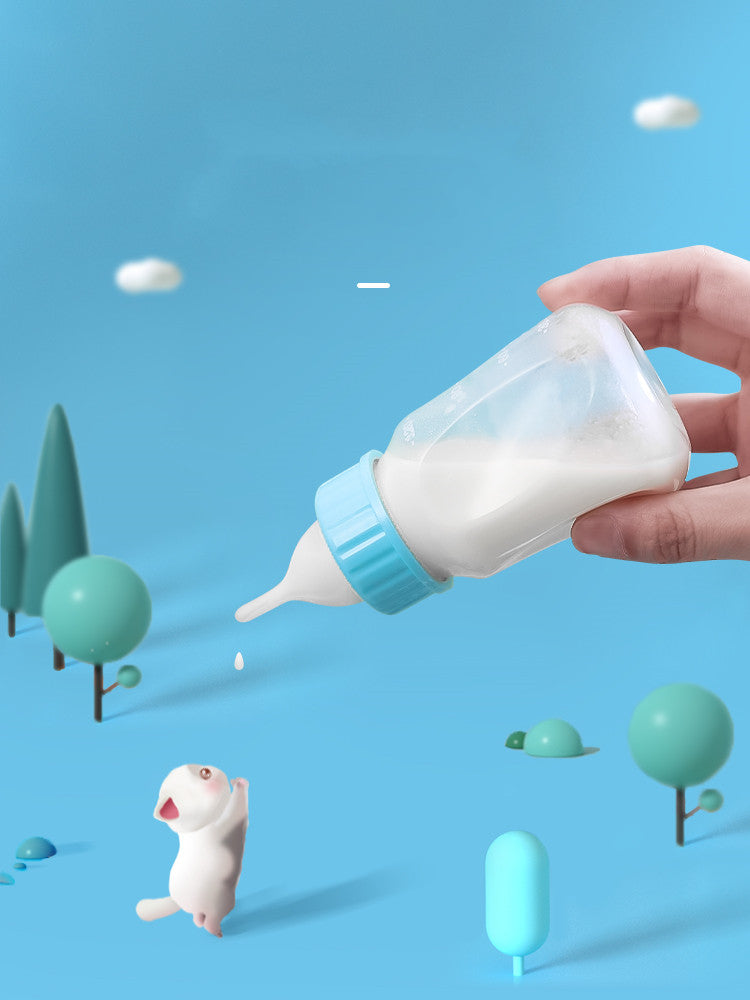 KFX-7865533 Pet Feeding Bottle for Small Dogs and Cats - Transparent Silicone Pacifier with No Holes