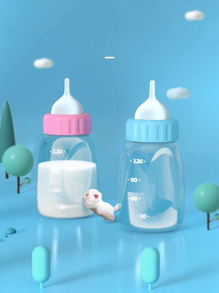 KFX-7865533 Pet Feeding Bottle for Small Dogs and Cats - Transparent Silicone Pacifier with No Holes