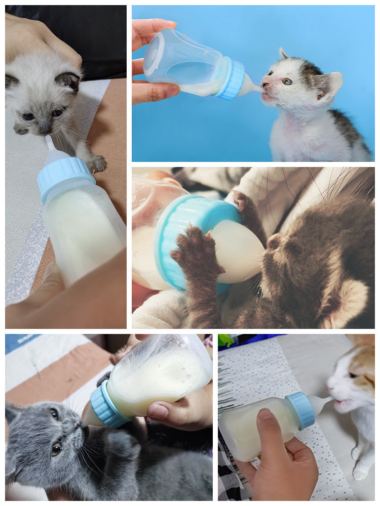 KFX-7865533 Pet Feeding Bottle for Small Dogs and Cats - Transparent Silicone Pacifier with No Holes