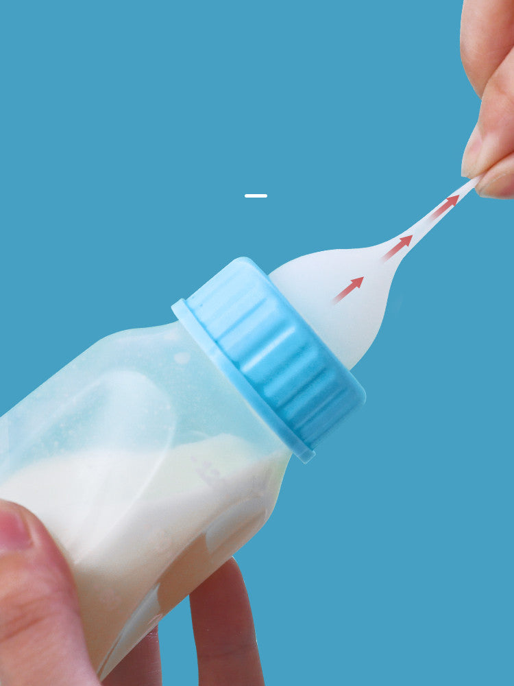 KFX-7865533 Pet Feeding Bottle for Small Dogs and Cats - Transparent Silicone Pacifier with No Holes