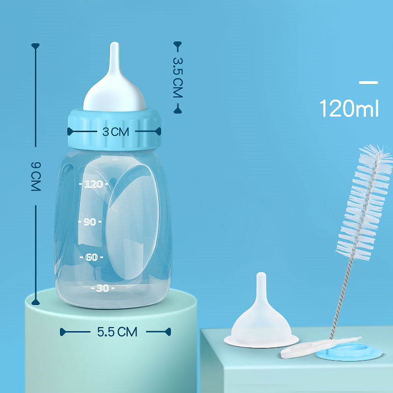 KFX-7865533 Pet Feeding Bottle for Small Dogs and Cats - Transparent Silicone Pacifier with No Holes