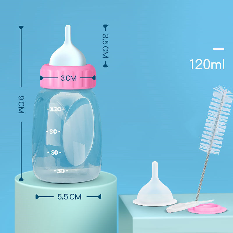 KFX-7865533 Pet Feeding Bottle for Small Dogs and Cats - Transparent Silicone Pacifier with No Holes