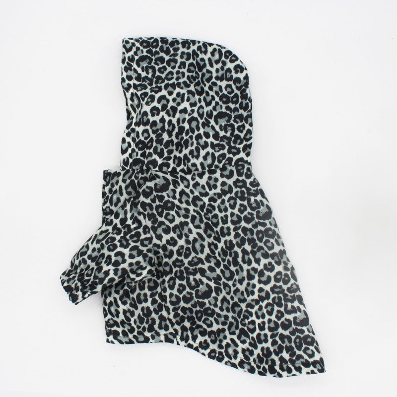 KFX-7865917 Leopard Print Trench Coat for Dogs – Stylish Polyester Pet Clothing in Multiple Sizes
