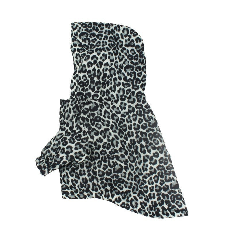 KFX-7865917 Leopard Print Trench Coat for Dogs – Stylish Polyester Pet Clothing in Multiple Sizes