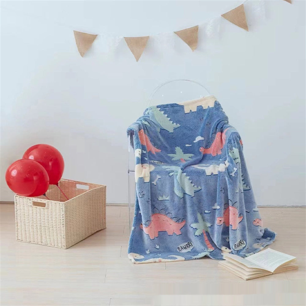 KFX-7866173 Cozy Flannel Glow-in-the-Dark Blanket for Comfortable Naps in Fun Designs
