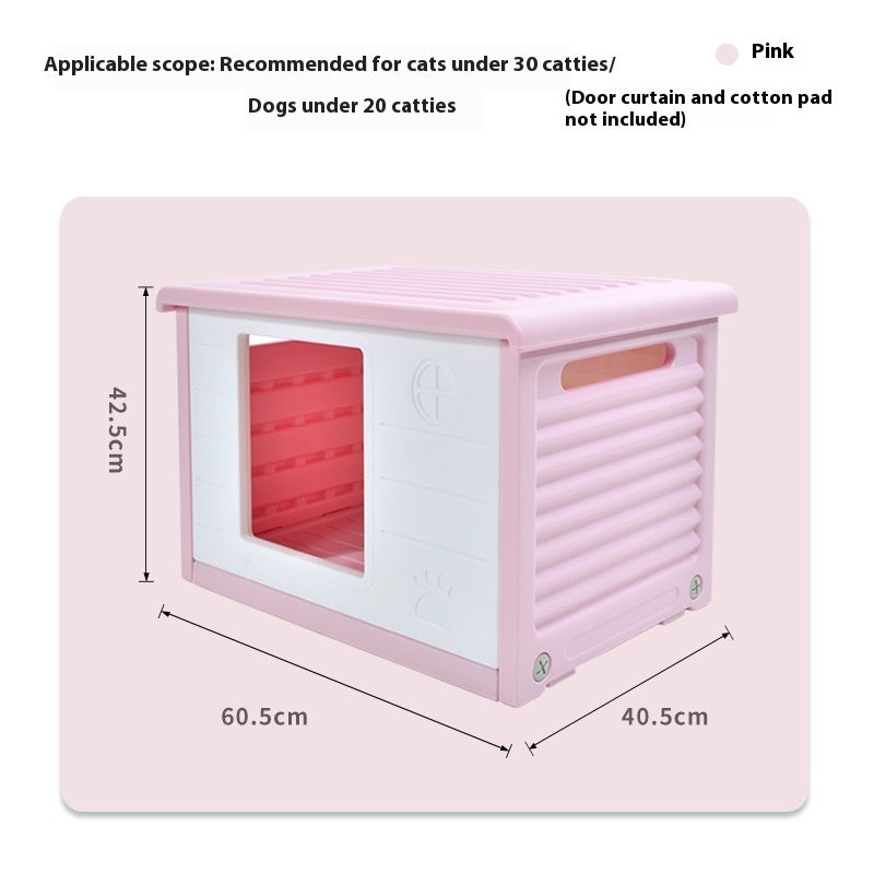 KFX-7868989 Outdoor Waterproof Pet Bed for Dogs and Cats - 60.5x42x40.5cm, Pink, Blue, Green
