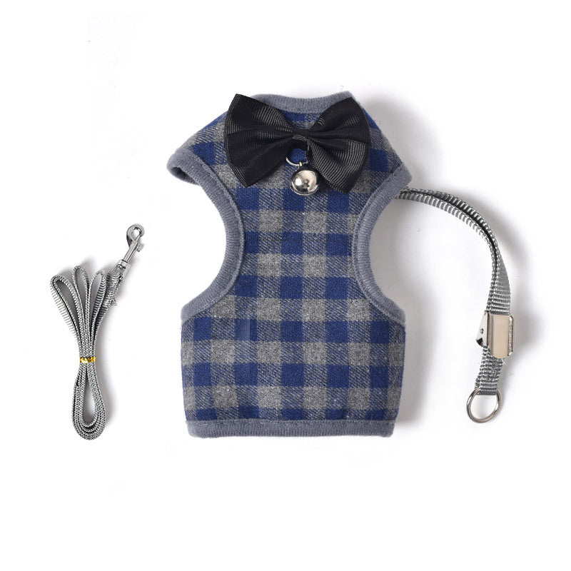 KFX-7869117 Breathable Pet Vest with Leash for Small Dogs and Cats - Cotton Mesh, Available in Pink, Yellow, Blue, Red