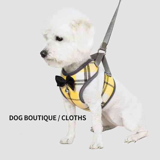 KFX-7869117 Breathable Pet Vest with Leash for Small Dogs and Cats - Cotton Mesh, Available in Pink, Yellow, Blue, Red