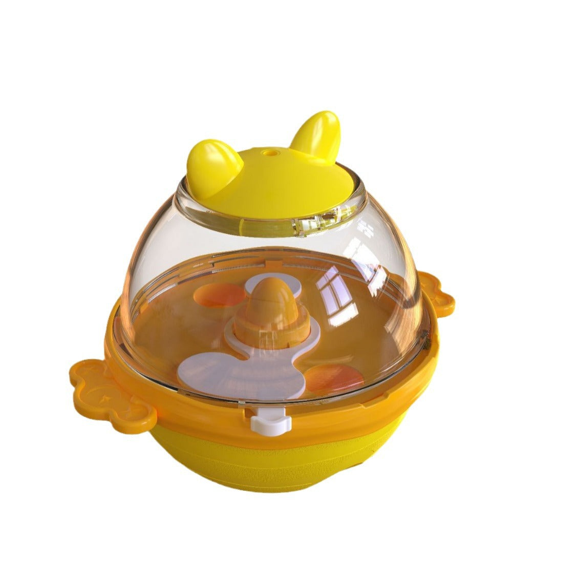KFX-7870141 Yellow and Lake Blue TPR Tumbler Dog Food Feeder Toy for Pets