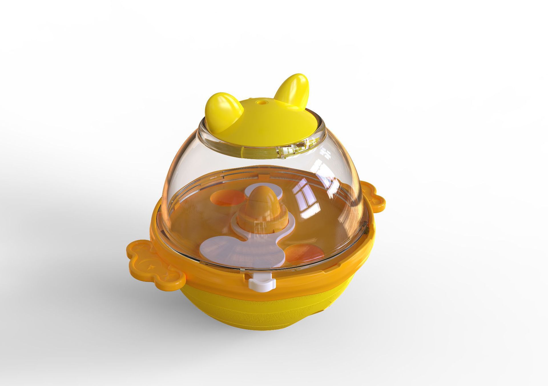 KFX-7870141 Yellow and Lake Blue TPR Tumbler Dog Food Feeder Toy for Pets
