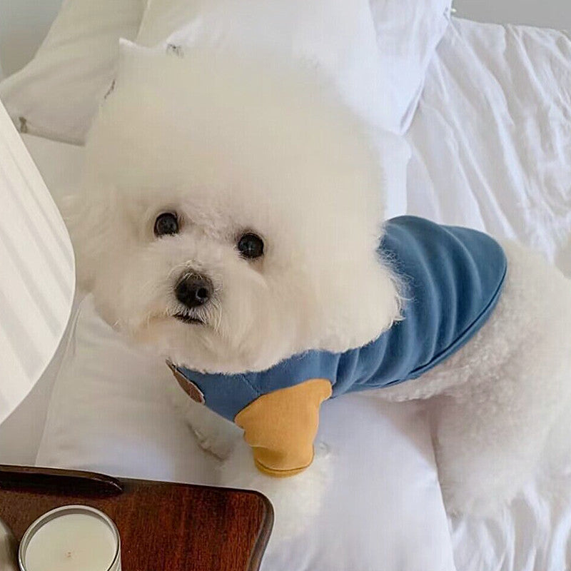 KFX-7871677 Casual Fashion Personality Pet T-Shirt for Small Dogs - Available in White, Blue, Pink