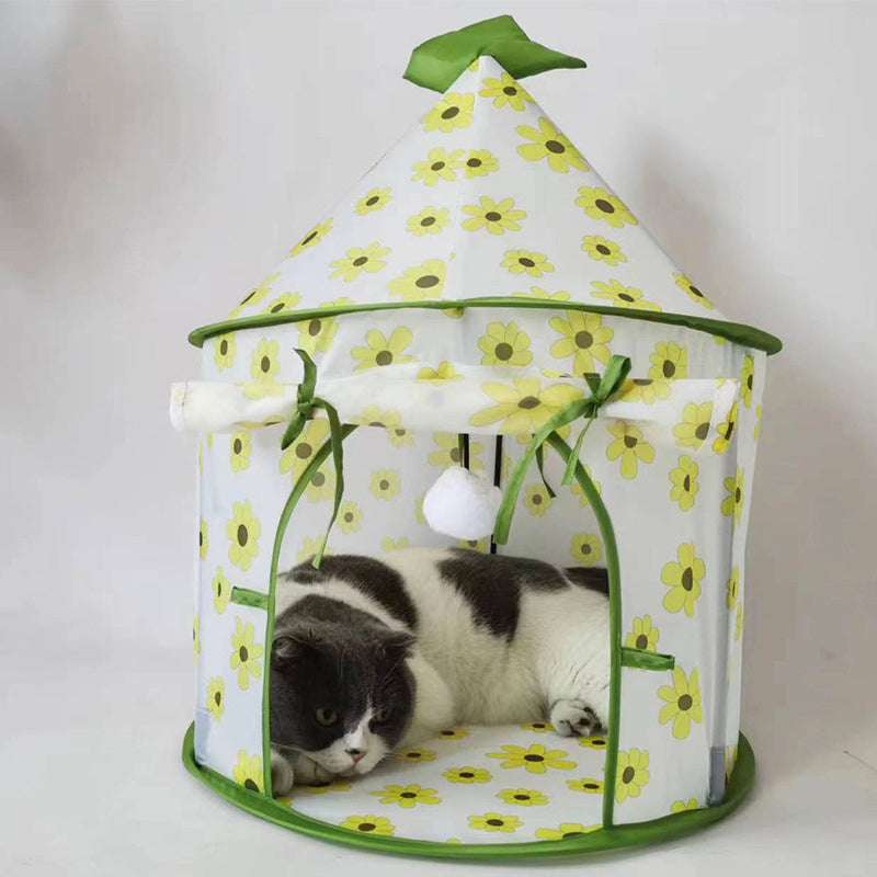 KFX-7872573 Portable Cat Tunnel Tent with Quick Folding Design and Upward Access for Year-Round Play